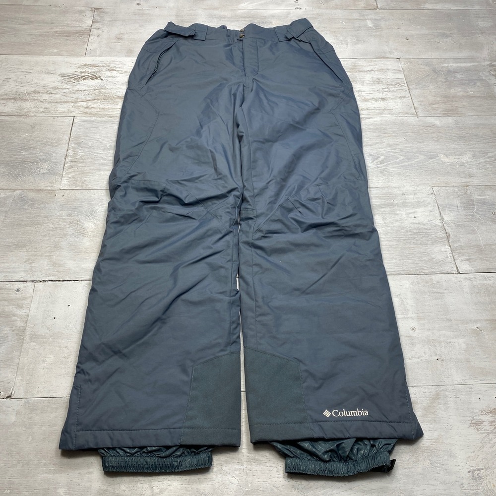 Columbia Omni-Tech Ski Pants Mens L Gray Waterproof Breathable Snow Trousers